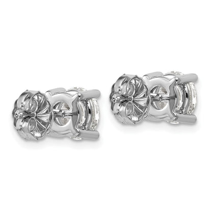 14K Weißgold Ohrstecker mit 3 ct. zertifiziertem im Labor gezüchtetem Diamant, VS/SI+, G+, rund, komplette Vierzack-Fassung, leichtgewichtig