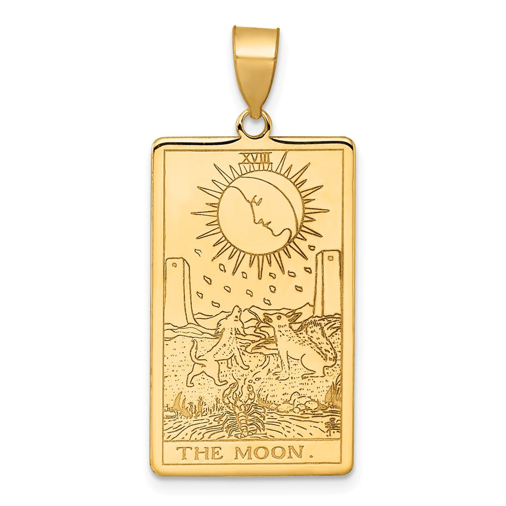 14K Gelbgold The Mond Tarot Card Anhänger