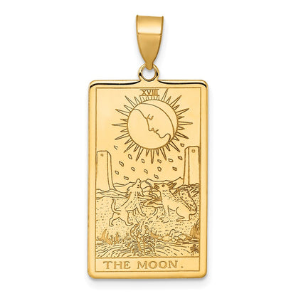 14K Gelbgold The Mond Tarot Card Anhänger