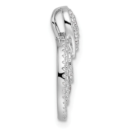 14K Weißgold Poliert 5/8 Karat Diamant Geschichtet Kreise Doorknocker Kette Anhänger