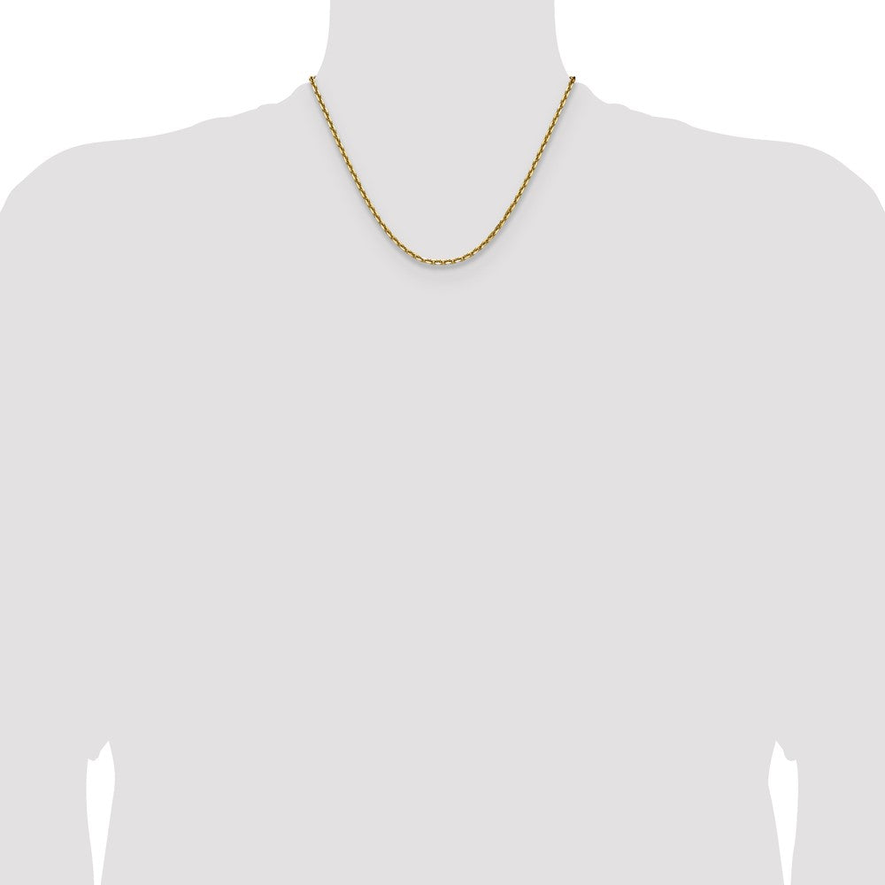 14K Gelbgold 3.25mm Diamantiert French Glieder Halskette