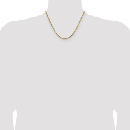 14K Gelbgold 3.25mm Diamantiert French Glieder Halskette