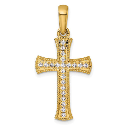 14K Gelbgold Kreuzanhänger mit 0,375 Karat Diamanten