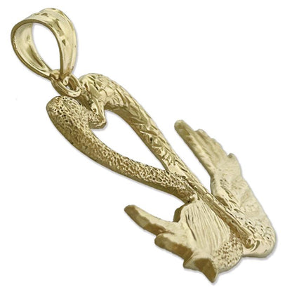 14K Gold Anhänger „Zwei Schwäne bilden ein Herz“