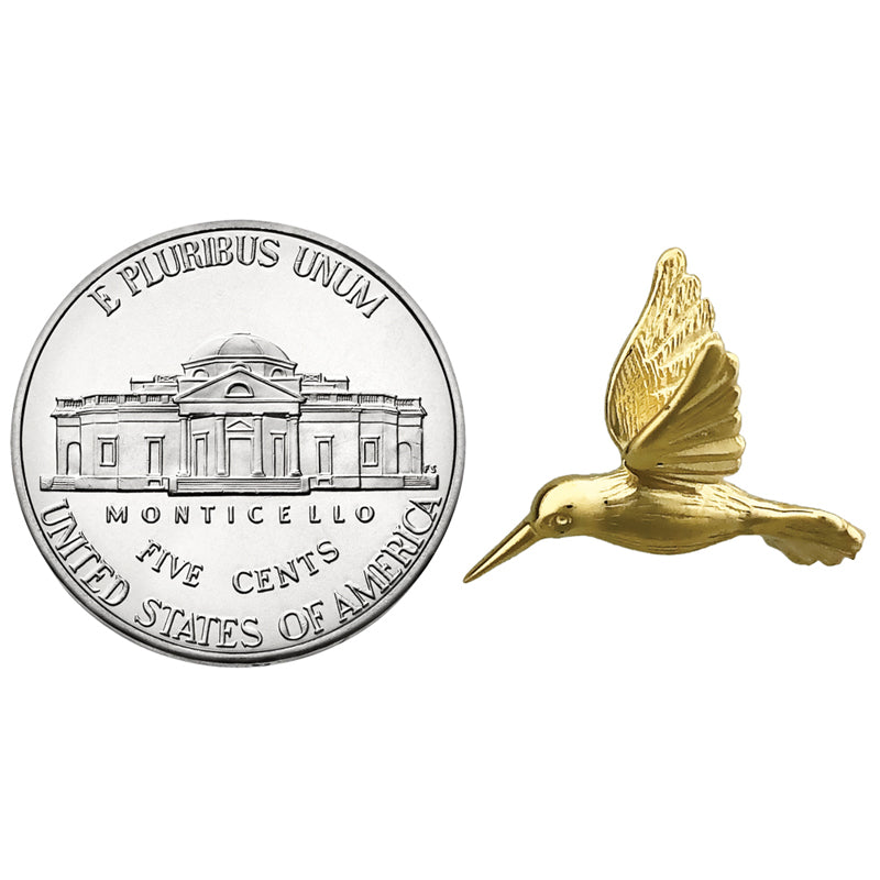 14K Gold 3D-Kolibri-Charm-Gleitanhänger
