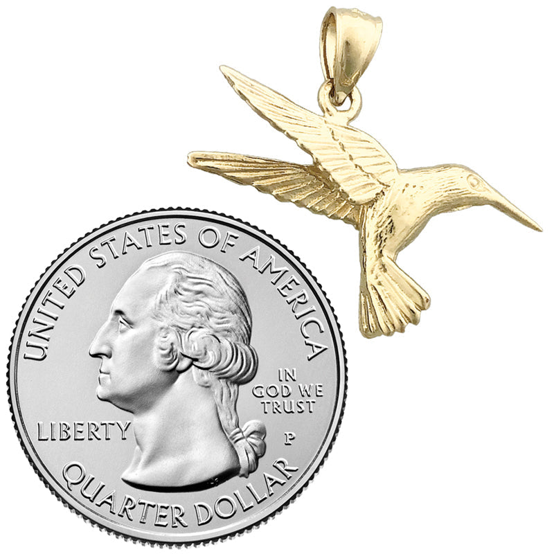 14K Gold Anhänger „Flatternder Kolibri“