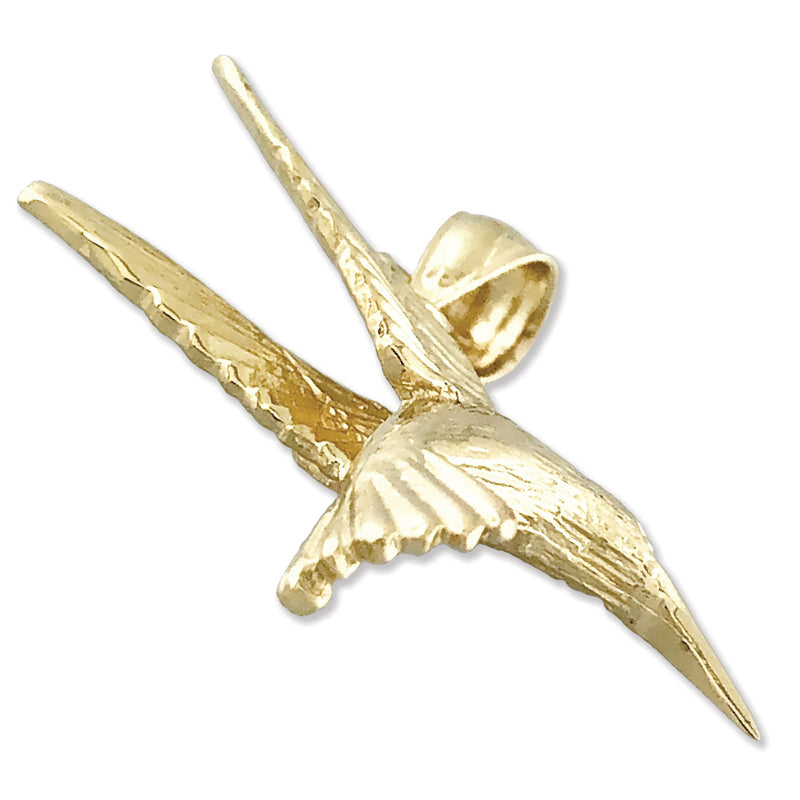 14K Gold Anhänger „Flatternder Kolibri“