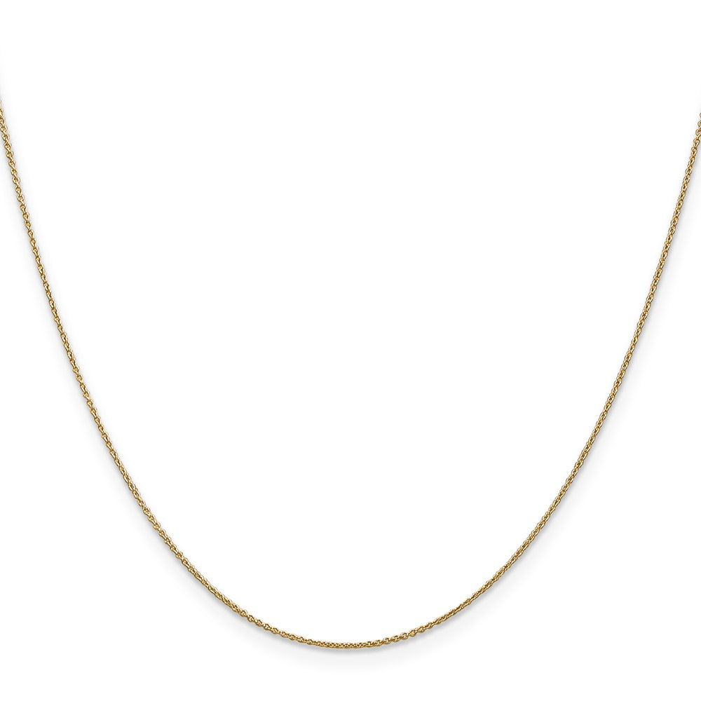 14K Gelbgold.8mm Rund Ankerkette Halskette