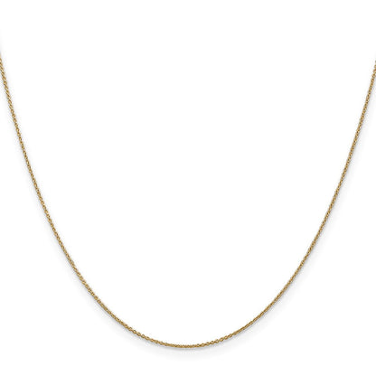 14K Gelbgold.8mm Rund Ankerkette Halskette