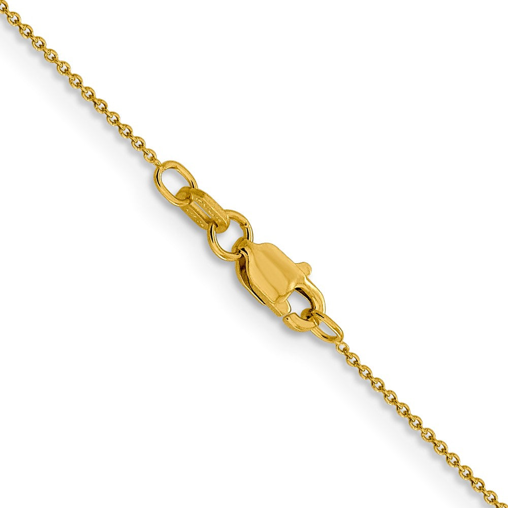 14K Gelbgold.8mm Rund Ankerkette Halskette