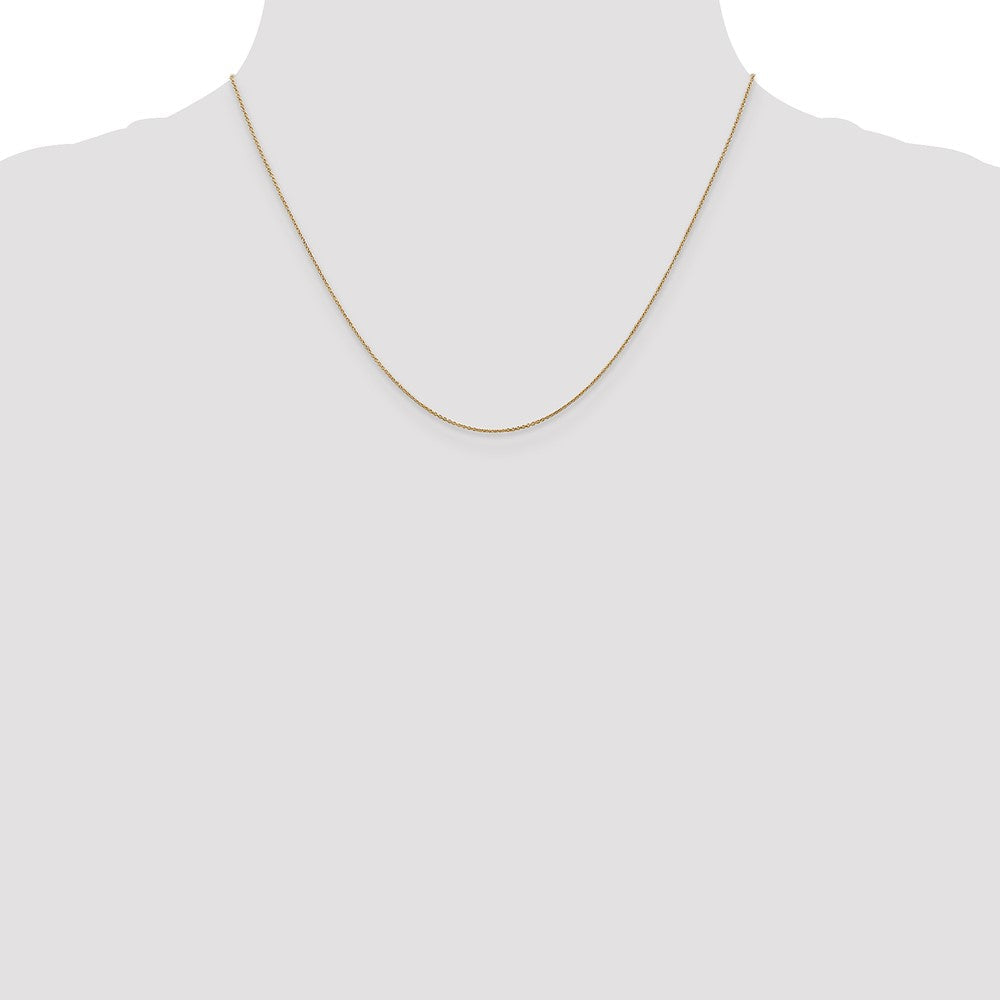 14K Gelbgold.8mm Rund Ankerkette Halskette