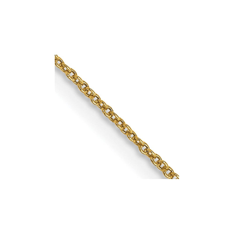 14K Gelbgold.8mm Rund Ankerkette Halskette