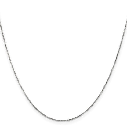 14K Weißgold.8mm Rund Ankerkette Halskette