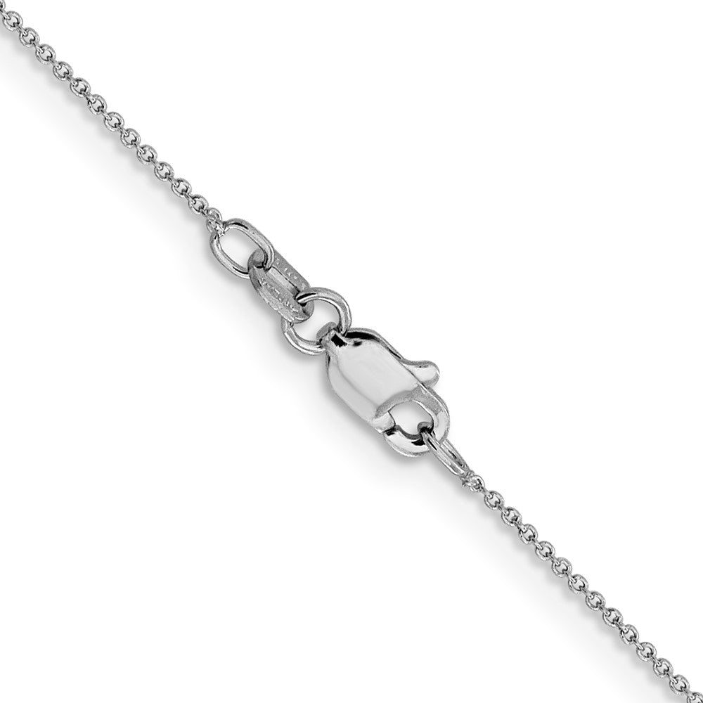 14K Weißgold.8mm Rund Ankerkette Halskette