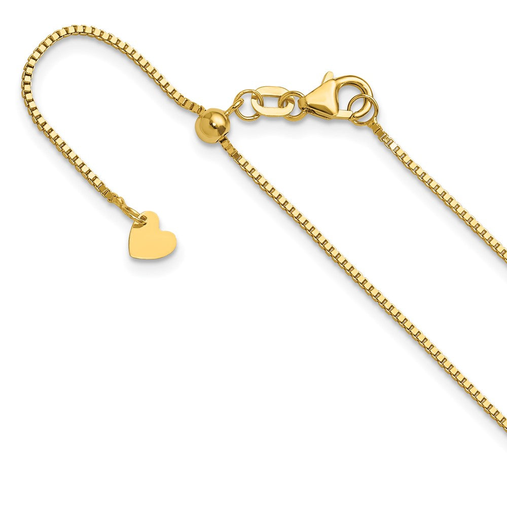 14K Gelbgold Verstellbar.9mm Venezianer Halskette