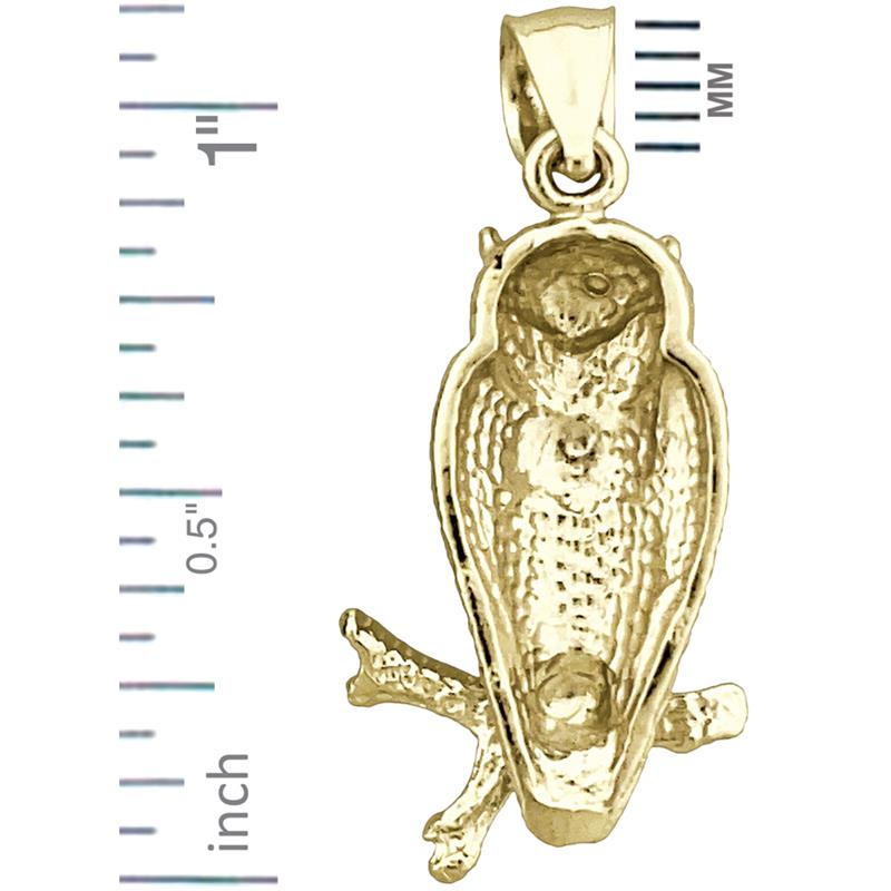 14K Gold Anhänger sitzende Eule
