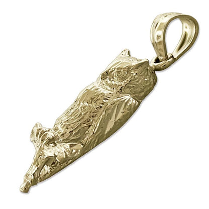 14K Gold Anhänger sitzende Eule