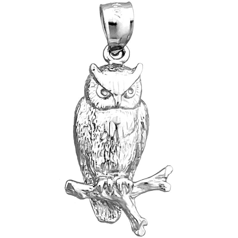 14K Gold Anhänger sitzende Eule