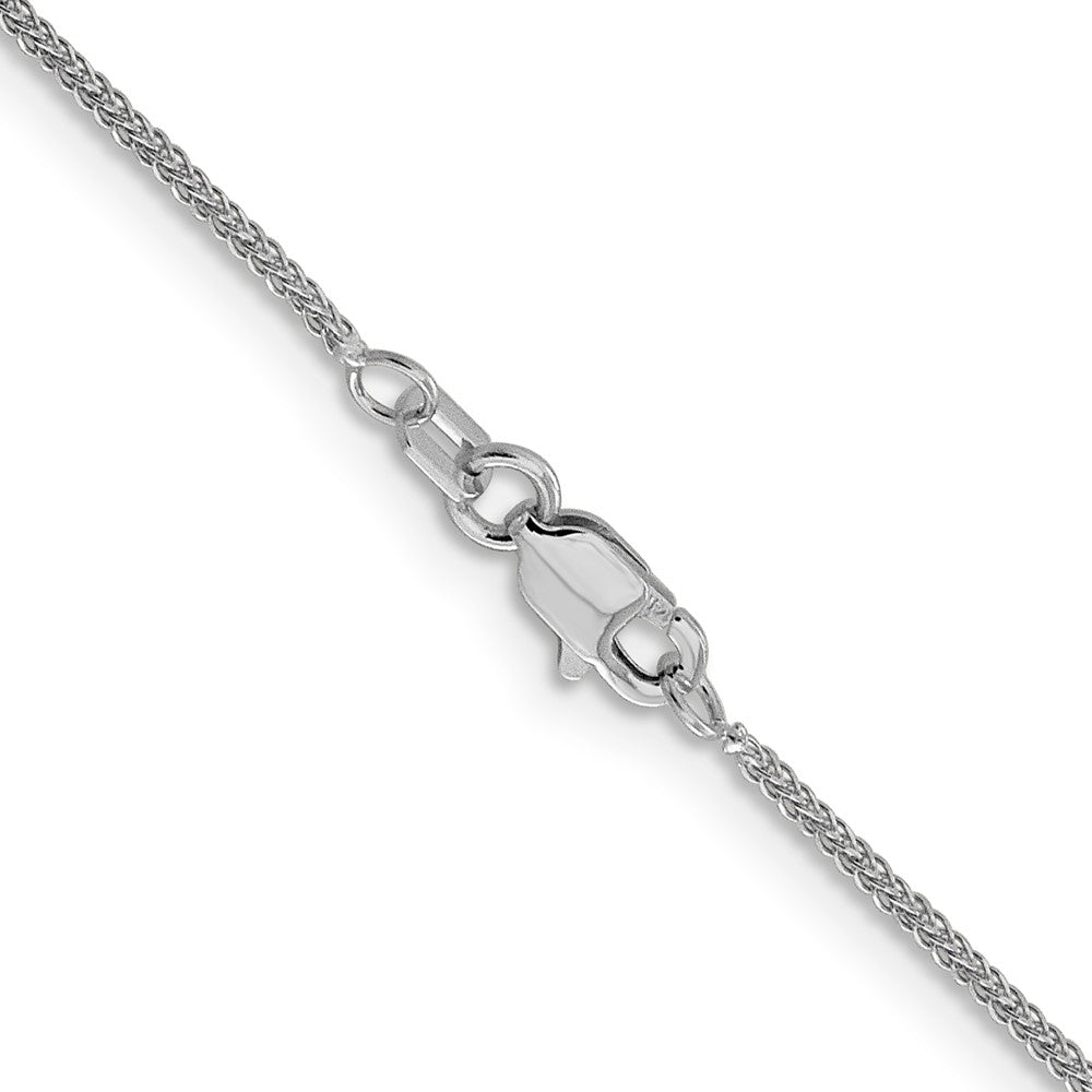14K Weißgold.8mm Diamantiert Quadra Weizen Halskette