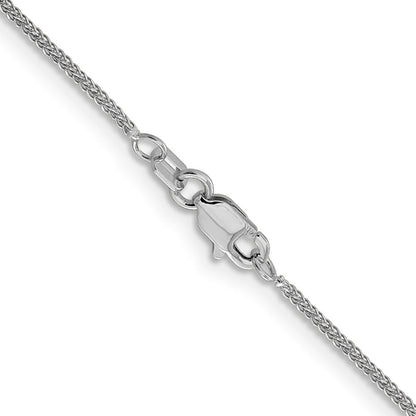 14K Weißgold.8mm Diamantiert Quadra Weizen Halskette