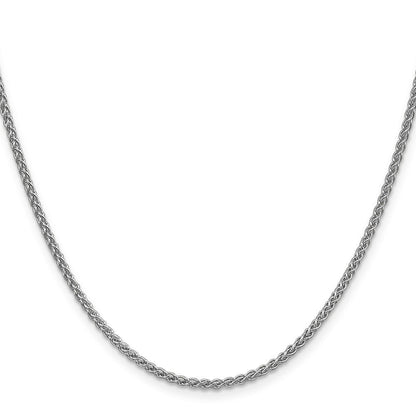 14K Weißgold 2.1mm Ährenkette Halskette