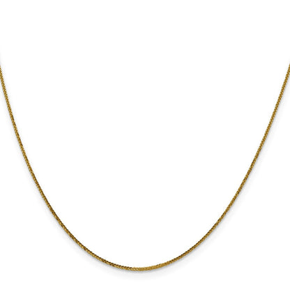 14K Gelbgold.8mm Diamantiert Quadra Weizen Halskette