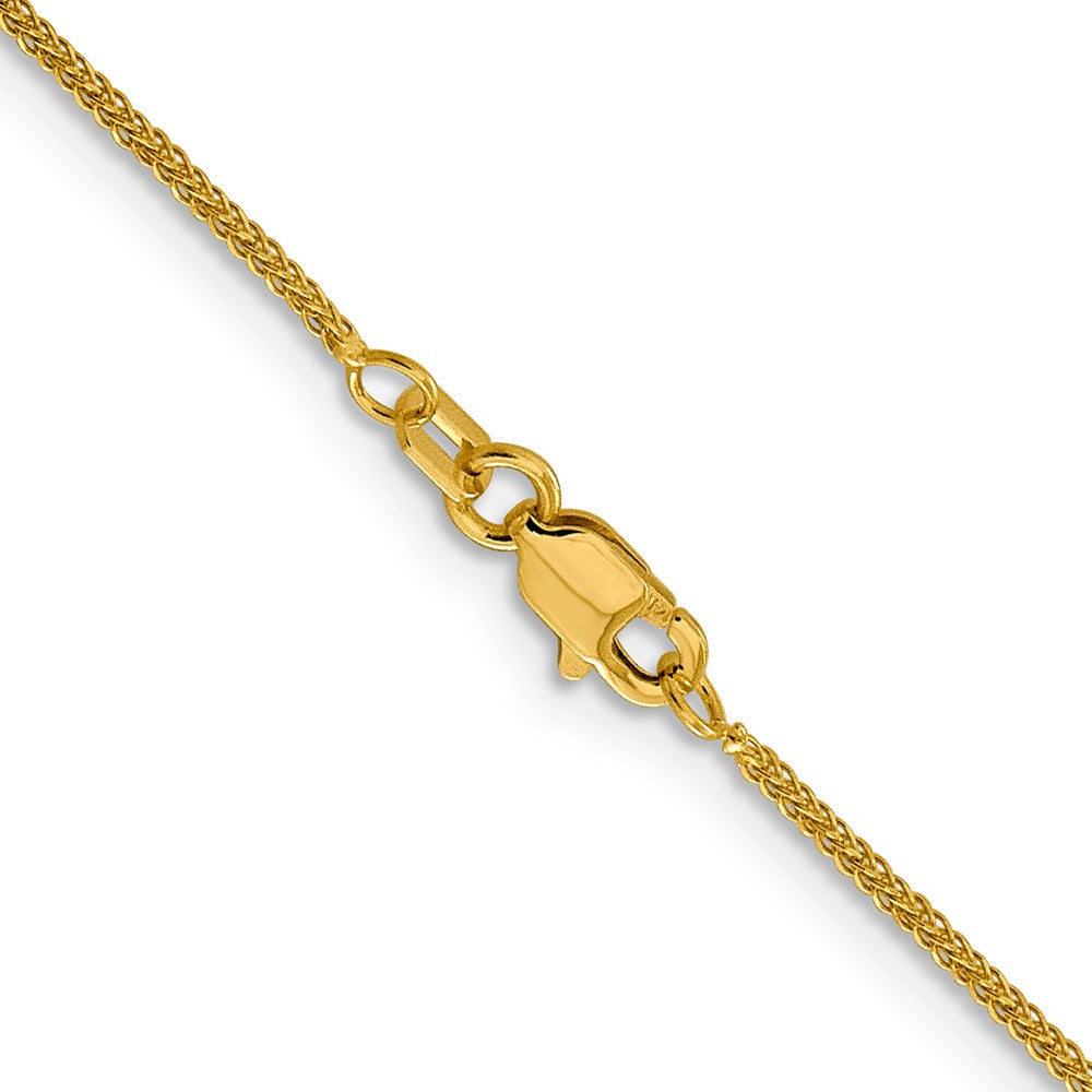 14K Gelbgold.8mm Diamantiert Quadra Weizen Halskette