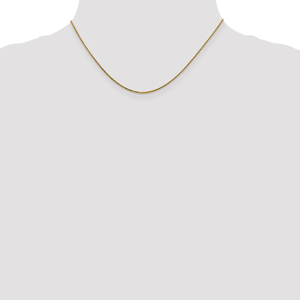 14K Gelbgold.8mm Diamantiert Quadra Weizen Halskette