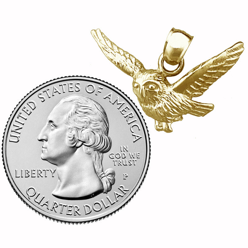 14K Gold Anhänger „Fliegende Eule“