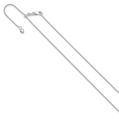 14K Weißgold Verstellbar 1mm Weizen Halskette