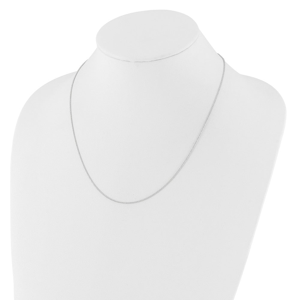 14K Weißgold Verstellbar 1mm Weizen Halskette