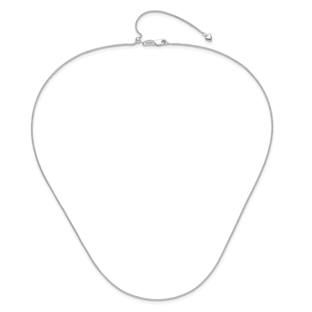 14K Weißgold Verstellbar 1mm Weizen Halskette
