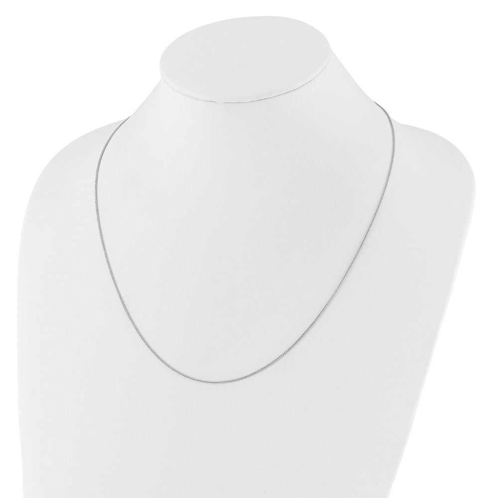 14K Weißgold Verstellbar 1mm Weizen Halskette