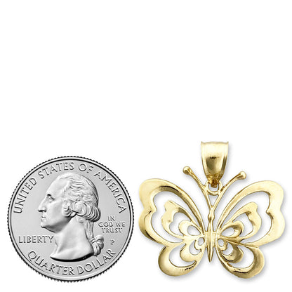 14K Gold 27MM Schmetterling-Anhänger