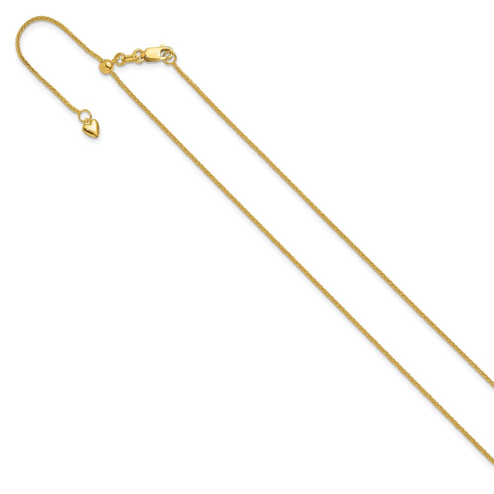 14K Gelbgold Verstellbar 1mm Weizen Halskette