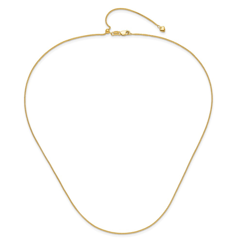 14K Gelbgold Verstellbar 1mm Weizen Halskette
