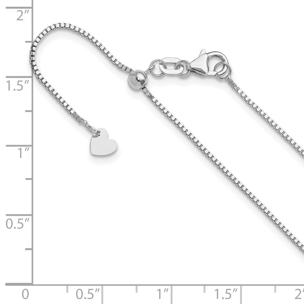 14K Weißgold Verstellbar.9mm Venezianer Halskette