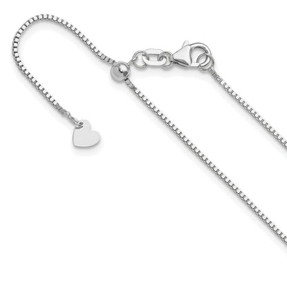 14K Weißgold Verstellbar.9mm Venezianer Halskette