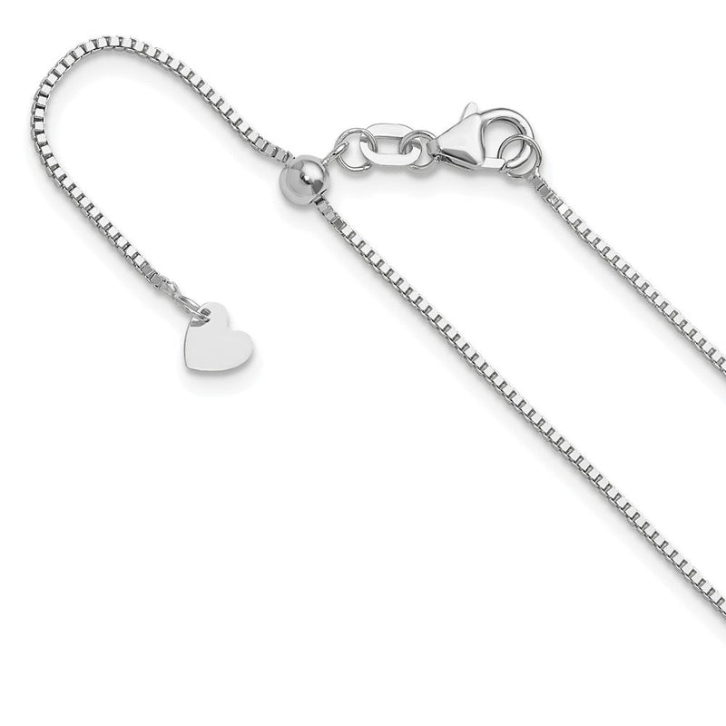 14K Weißgold Verstellbar.9mm Venezianer Halskette