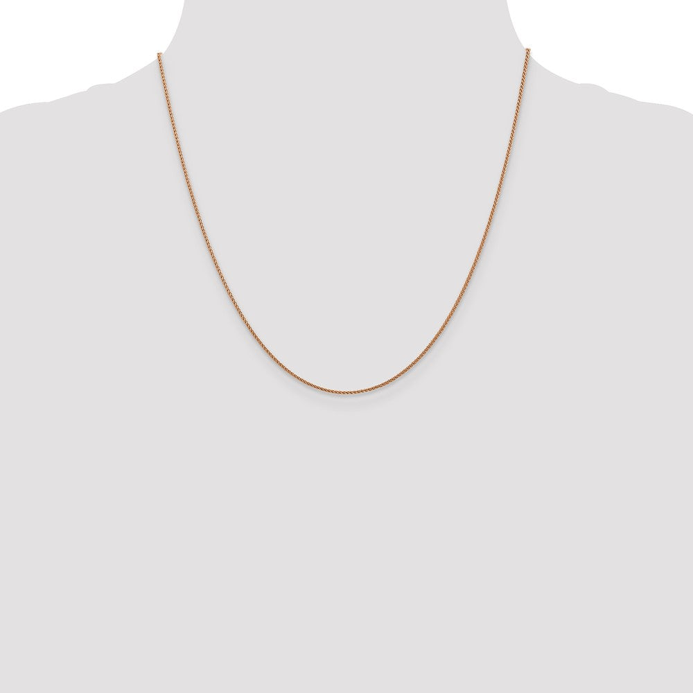 14K Roségold 1.0mm Ährenkette Halskette