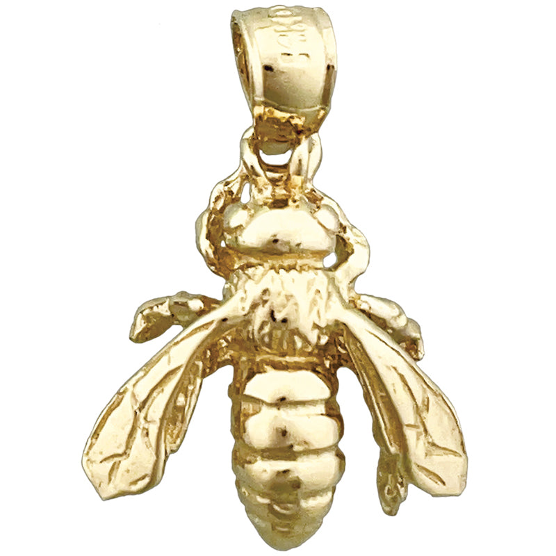 14K Gold 3-D Bienen-Charm
