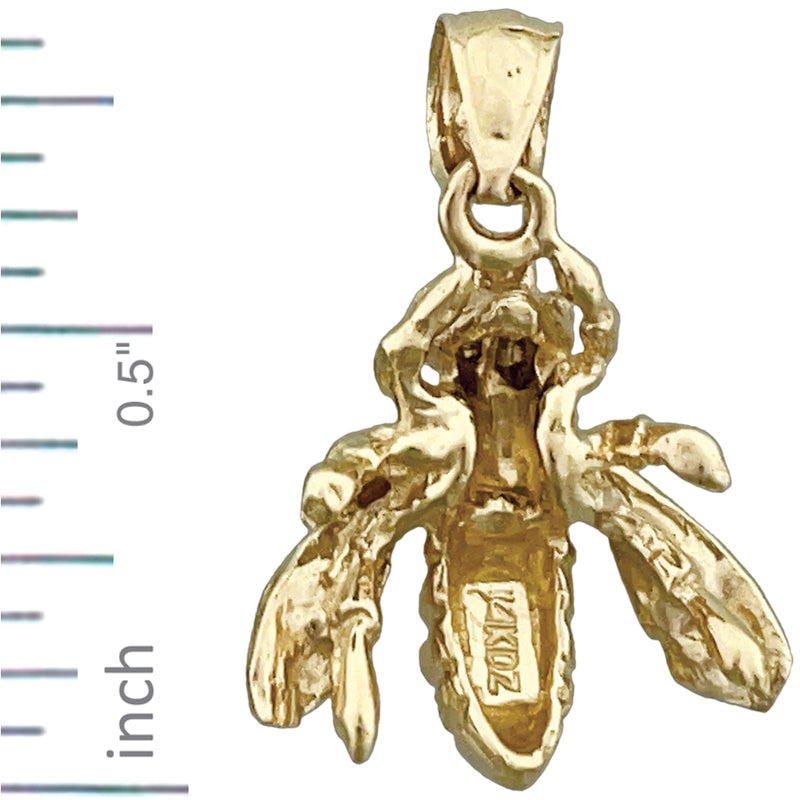 14K Gold 3-D Bienen-Charm