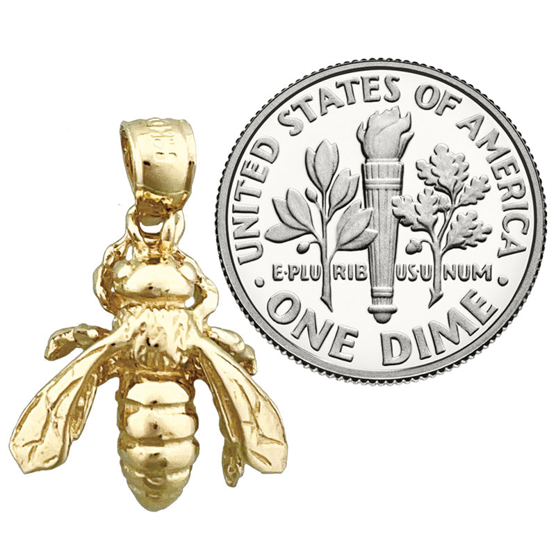 14K Gold 3-D Bienen-Charm