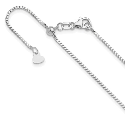 14K Weißgold Verstellbar 1mm Venezianer Halskette