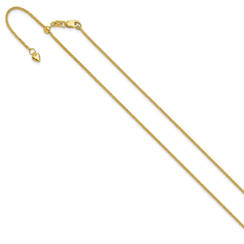 14K Gelbgold Verstellbar 1.4mm Weizen Halskette