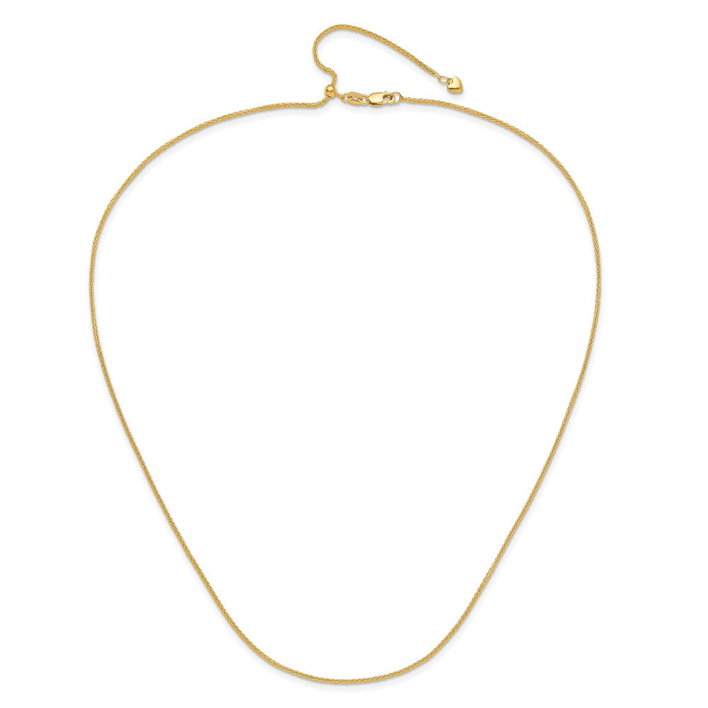 14K Gelbgold Verstellbar 1.4mm Weizen Halskette
