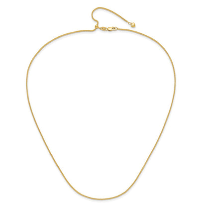 14K Gelbgold Verstellbar 1.4mm Weizen Halskette
