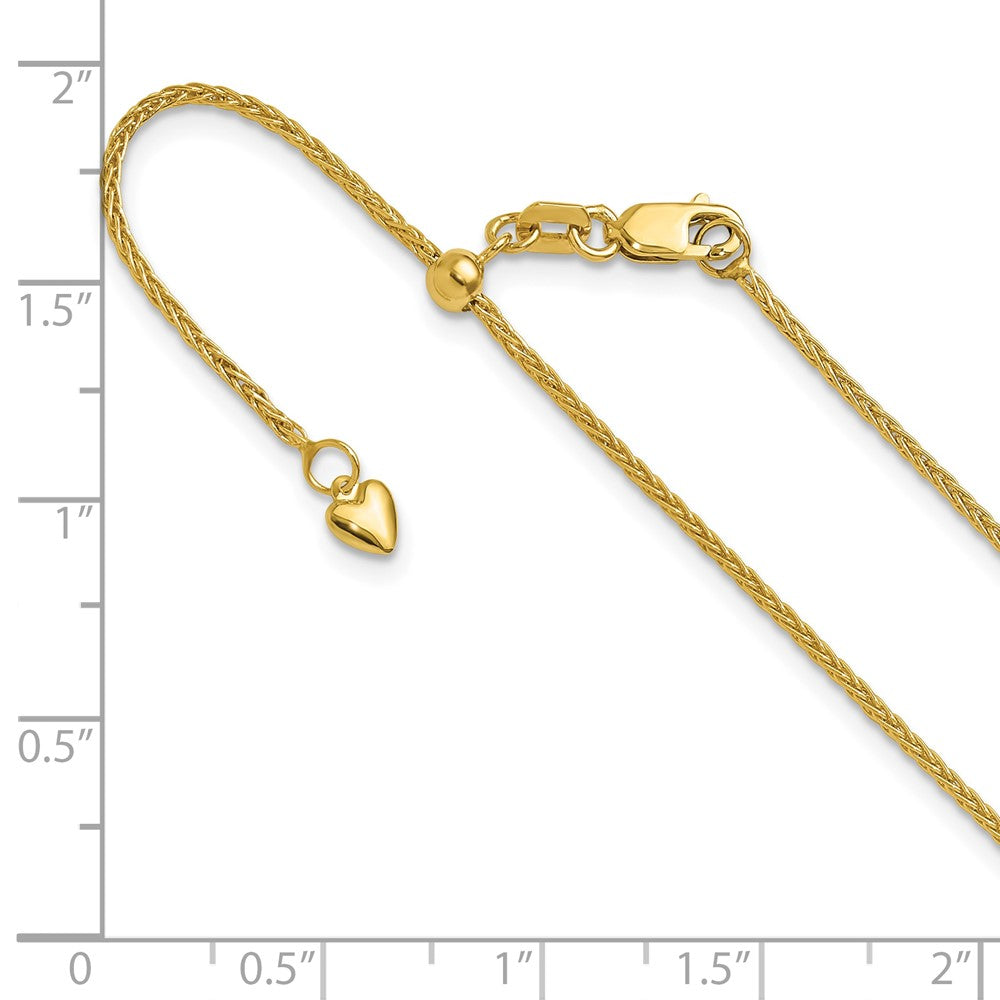 14K Gelbgold Verstellbar 1.4mm Weizen Halskette