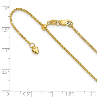 14K Gelbgold Verstellbar 1.4mm Weizen Halskette