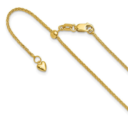14K Gelbgold Verstellbar 1.4mm Weizen Halskette
